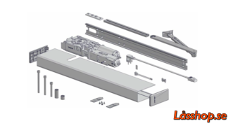 Dörrautomatik SW300-S-ECO tryckande standardarm kpl grå